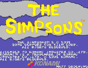 The Simpsons (4 Players) screen shot title